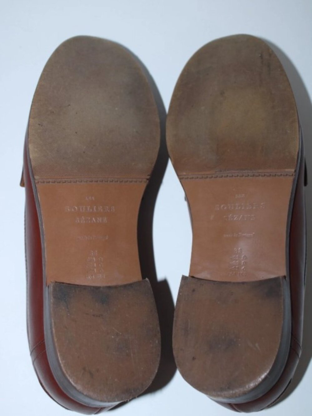 Sezane Women's Size 38/US 7 Brown Andrea Natural Heritage Leather Penny Loafers - Picture 10 of 11